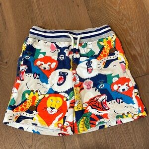 Mini Boden drawstring shorts colorful animals